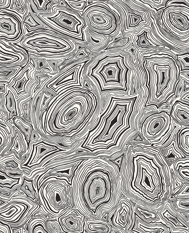 Fornasetti Malachite Wallpaper - Cole & Son Sample / White & Black