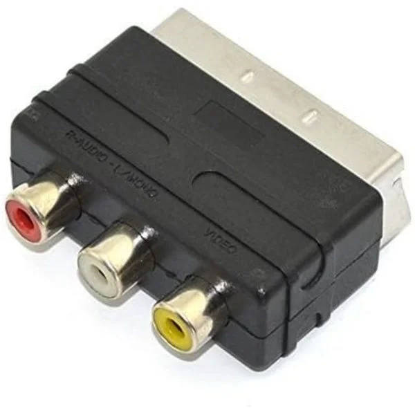 3RCA til SCART Adapter AV Kabelkonverter, SCART Euro-stik-FX-