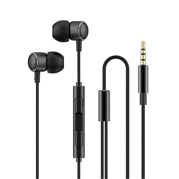 Hörlurar med brusreducerande mikrofon, högkvalitativt ljud, in-ear 3,5 mm hörlurar för datorer, laptops och telefoner