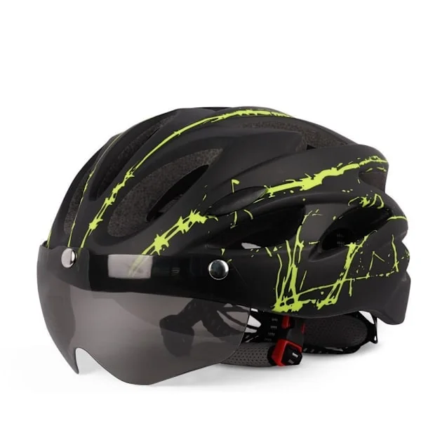 Cykelhjelm med aftagelige magnetiske briller UV-beskyttende cykelhjelm mænd kvinder mountainbike landevej justerbar voksen cykelhjelm