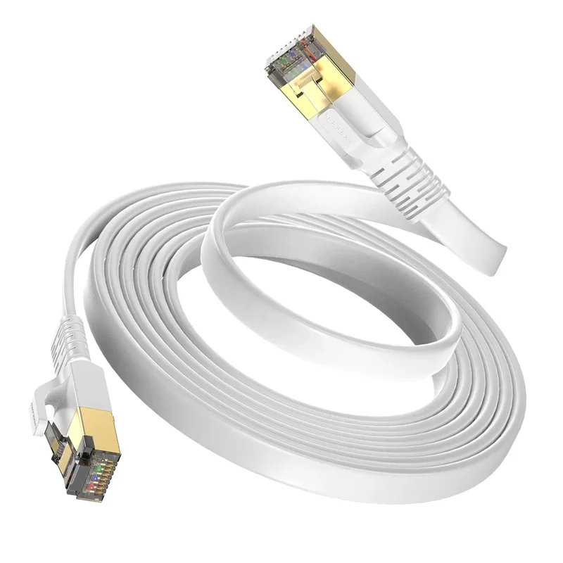 AliExpress - Neues Weißes Cat8 Ethernet-Kabel 40Gbps Cat 8 Flaches RJ45 Abgeschirmtes Netzwerk-LAN Kategorie 8 Kabel Reines Kupfer 