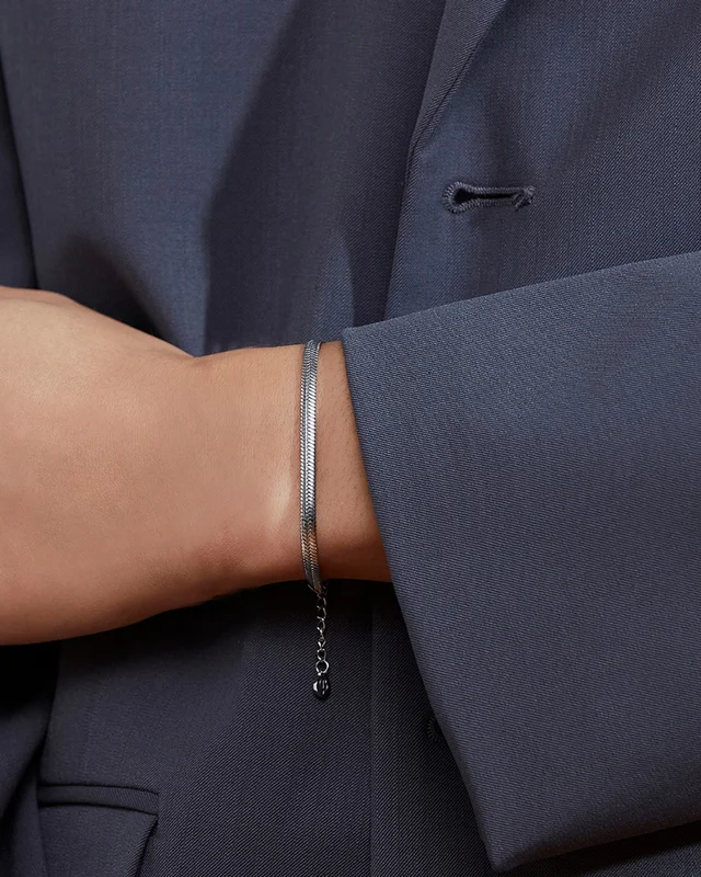 Edblad Herringbone Bracelet Silver Kolor srebrny Biżuteria Dziewczyna - Kids Brand Store