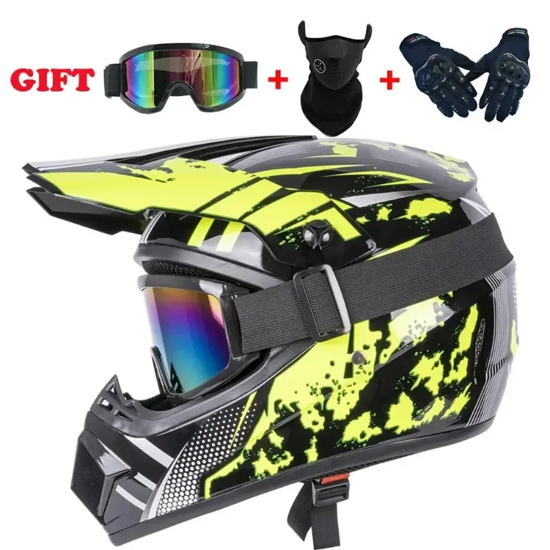 AliExpress - 3 cadeaux casque de moto intégral moto tout-terrain envoyer Cross Capacete Motocross Casco casques équitation casque de moto