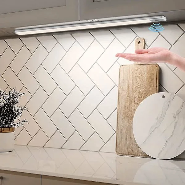LED-list för kök under skåp med sensor, 60 cm 2 i 1 skåpbelysning USB-uppladdningsbar och 5v DC-driven LED-bar trådlös skåpbelysning