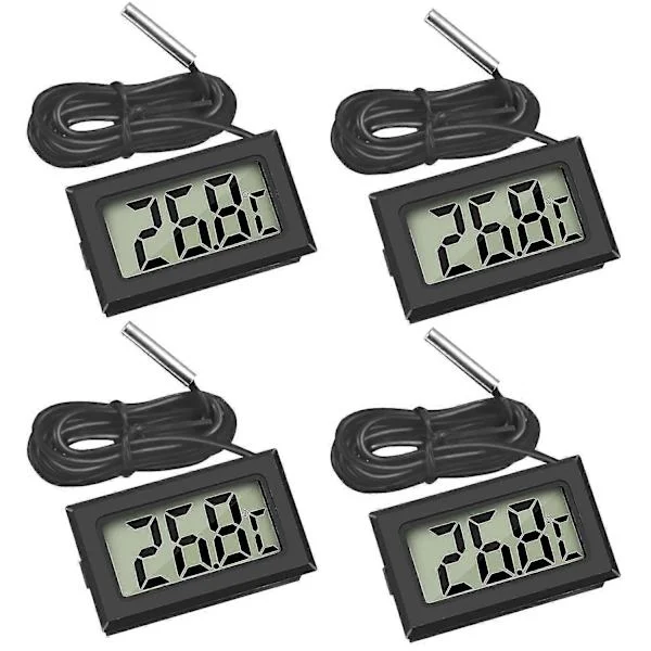 4x Digital LCD Thermometer Temperature Gauge with External Probe for Fridge Freezer Refrigerator Aquarium