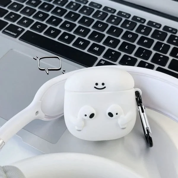 Kompatibel med AirPods Blødt Silikoneetui med Sødt 3D Sjovt Tegneseriedesign Stødsikkert Nøgleringsbeskyttelse til Piger Kvinder Airpods 1/2 Airpods 1