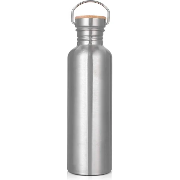 1 litran urheilujuomapullo ruostumattomasta teräksestä, tiivis metallinen juomapullo, BPA-vapaa, täysin käsin kiillotettu pinta