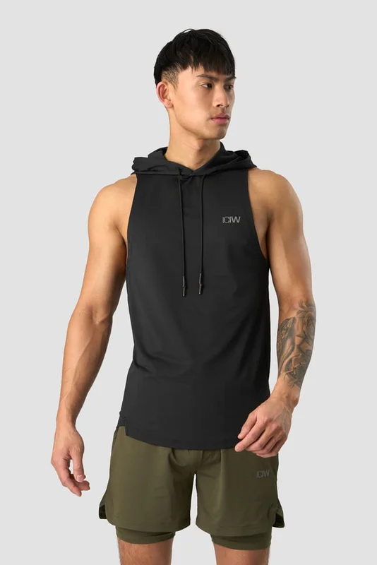 ICANIWILL - Stride Sleeveless T-shirt Hoodie Men Black - Träningslinne - Herr - Träningskläder från ICIW