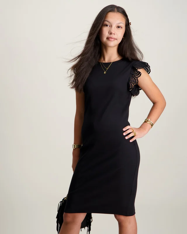 Kids ONLY KOGDREA LIFE S/S DRESS JRS Musta Mekot Tytöt - Kids Brand Store