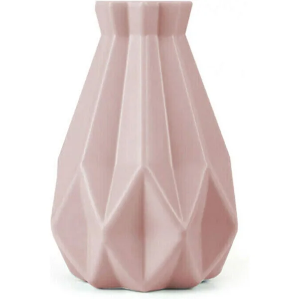 Plastvaser, 8" minimalistiska moderna blomvaser, räfflad texturerad dekorativ vas, cylindervaser för pampasgräs, knoppvas för vardagsrumsinredning
