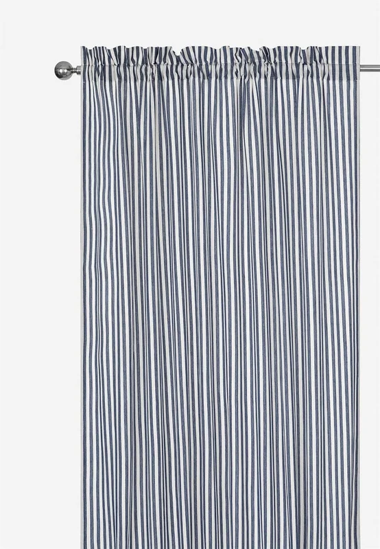 Cellbes of Sweden - Vævede, stribede panelgardiner 2-pack i marine / hvid / stribet i størrelse 120 x 165 cm