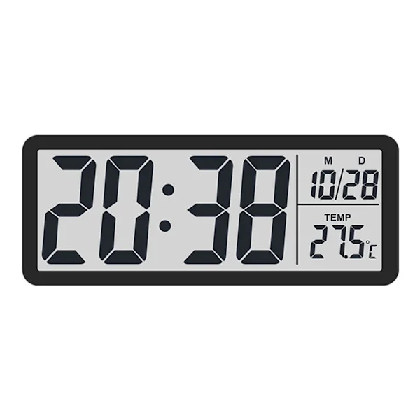 Digital Veggklokke LCD Digital Veggklokke Med Tid Temperatur Dato Display Batteri/USB Drevet Bordklokker For Soverom Kjøkken