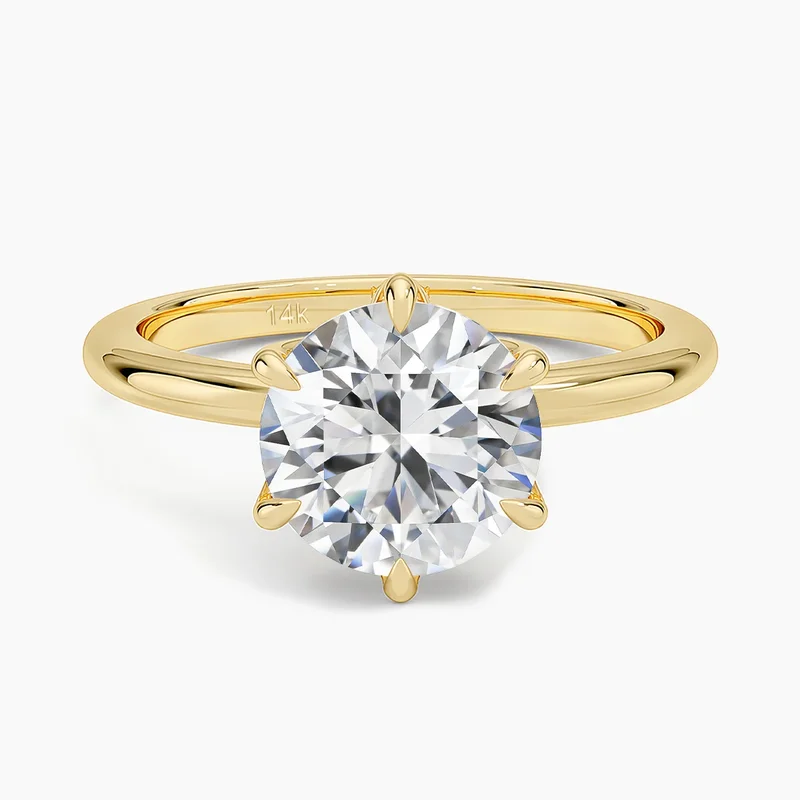 AliExpress - Klassischer 1CT/2CT/3CT 6-Zinken-Solitär-Moissanit-Ring, 100 % 14 Karat Gold, Au585-zertifizierter Verlobungsring für Damen und Herren, 