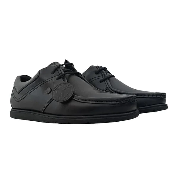 Pretty Green Herr Läder Arbetsskor Platta Skor 13 UK Svart