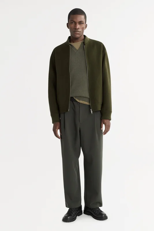 Soft Goat - Men's Bomber Jacket - Cashmere jacket - S - Olive