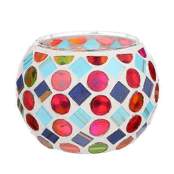Mosaikk Lysestake Fargerik Glass Bord Lysestake Husholdningsdekorasjon