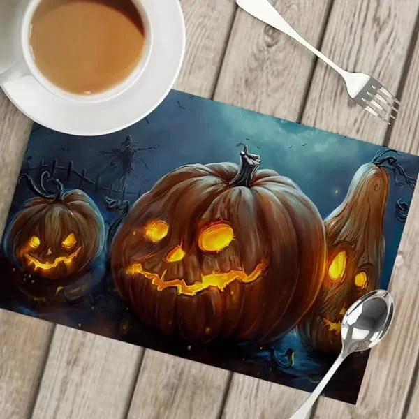 Halloween-bordbrikke 32x42cm Vanntett flaggermus spøkelse gresskar ugle isolasjonsmatter Halloween-dekorasjon #2