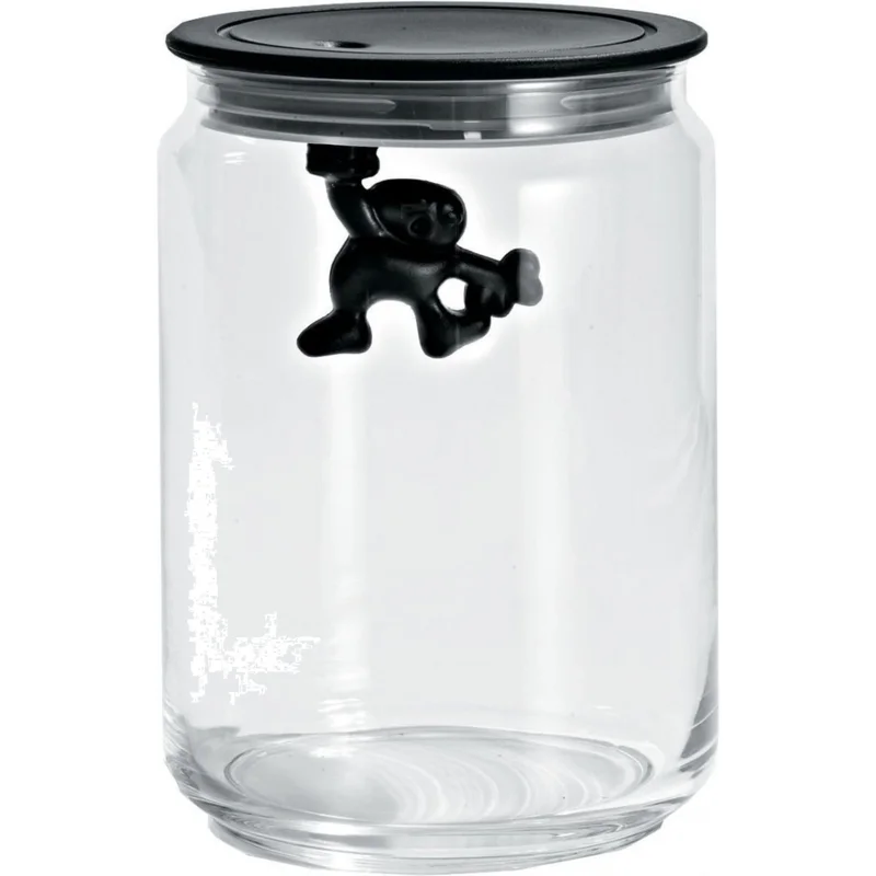 Alessi Glasburk med Lock Svart 90 cl | Inredning > Vaser & Krukor > Krukor > Glasburk | Bagaren och Kocken