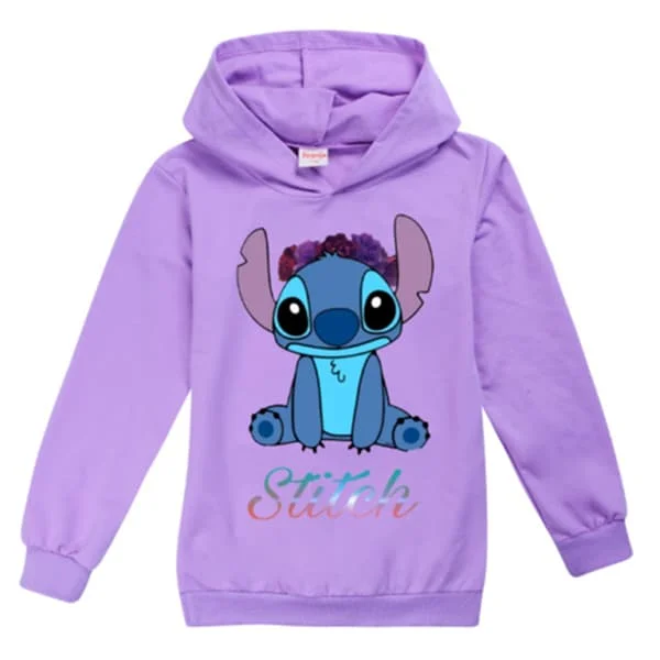 Barn Lilo & Stitch Hettegenser Trykket genser lilla purple 130cm