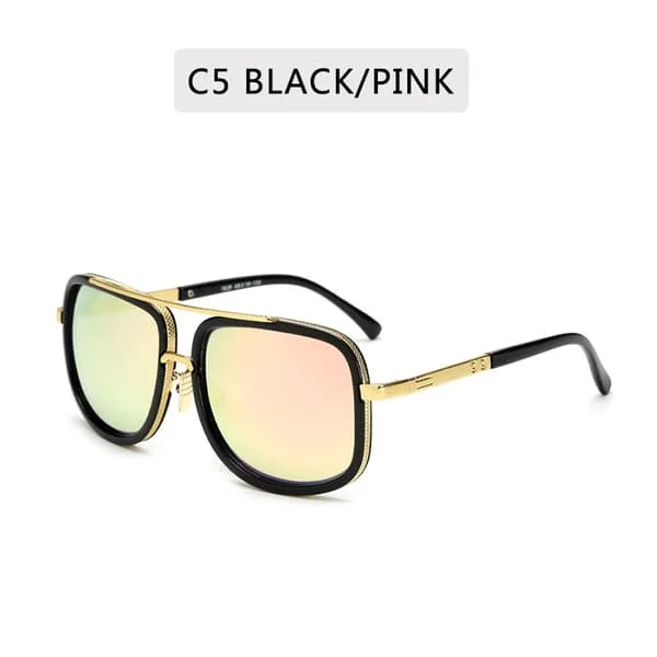 Mote Store Ramme Solbriller Menn Merke Designer Firkantet Høy Kvalitet Retro Vintage Kjøre Solbriller Gafas Oculos De Sol UV400