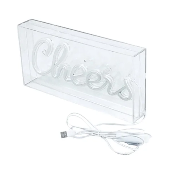 Cheers Neon-kyltti USB LED-kyltti Pöytävalolaatikko Cheers Neon Baarikyltti 3D Seinä Neon Lämmin Valokyltti Juhlakoristeluun Valo A