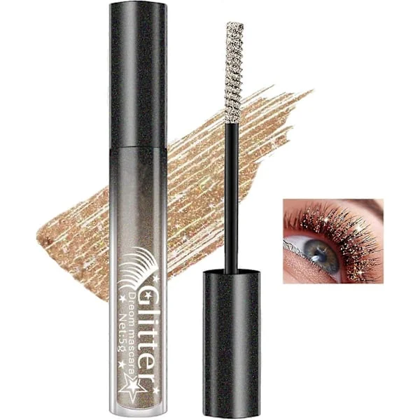 Glitter Mascara, Färgglad Vattentät Mascara, Multi-Användning Sparkle Diamond Shimmer Mascara, Voluminös Förlängande Fransmascara