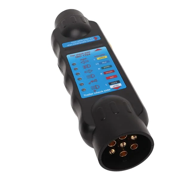 12V 7-pin Trailer Light Wiring Circuit Tester Connector Diagnostic Tool for Trailers Caravans Horseboxes Bike Racks