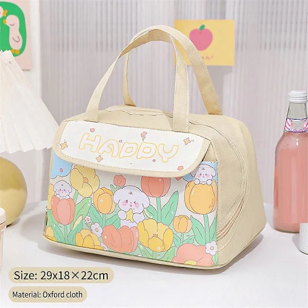 Kawaii Portable Lunch Bag Pink Insulated Lunch Container for Women Adult Work Outdoor Camping