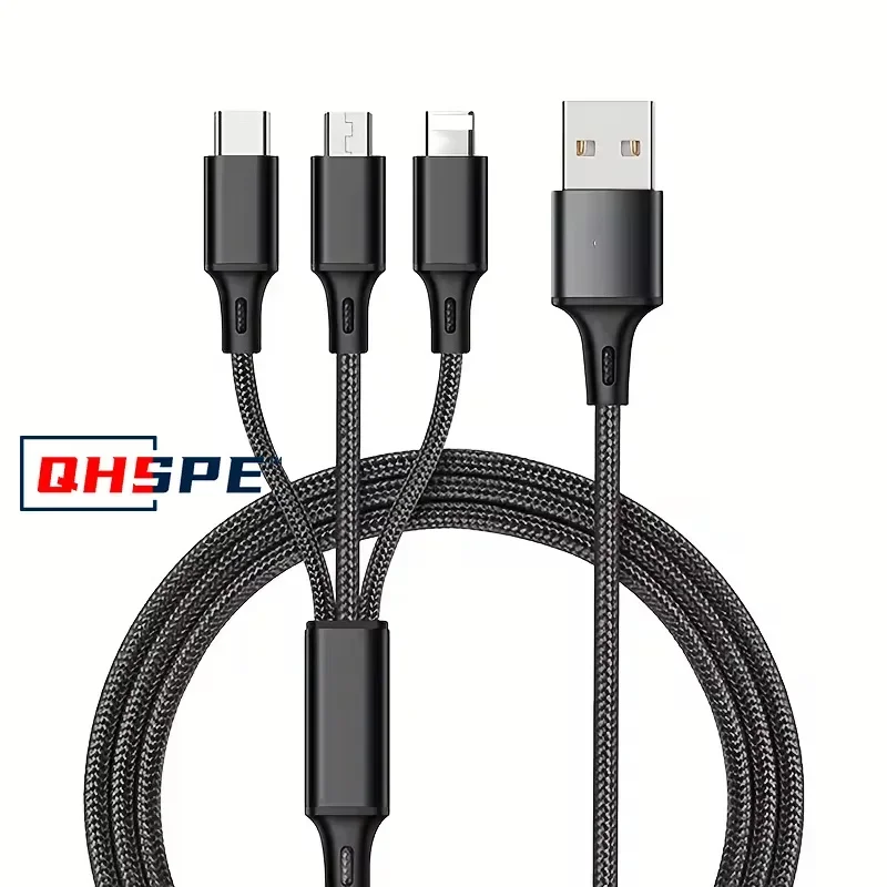 AliExpress - 3-in-1-USB-Kabel, Micro-USB-Typ-C-Ladekabel, Multi-USB-Anschluss, schnelles Ladekabel für iPhone 11, 12, 13 Pro Max, Xiaomi, Samsung