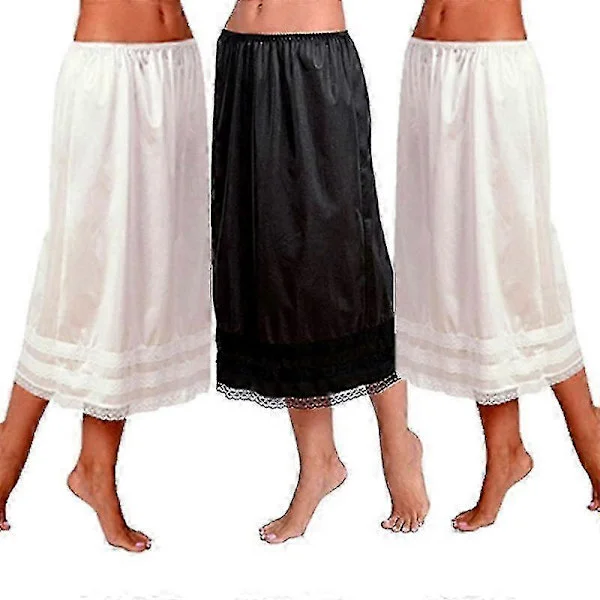 Naisten pitsialushame, alushame, pitkä hame, turvahame, ylisuuri valkoinen 3XL