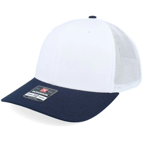 Richardson - Vit trucker Keps - 112 Combination White/Navy Trucker @ Hatstore