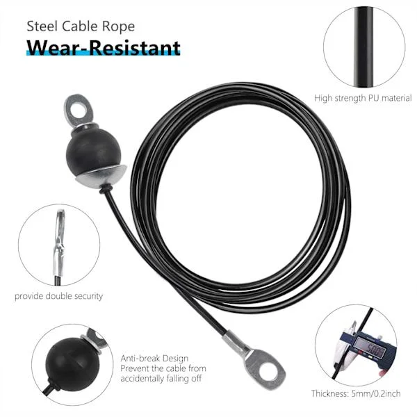 Gymnastics Cable, Steel Wire Rope Fitness DIY LAT Home Gym Pulley