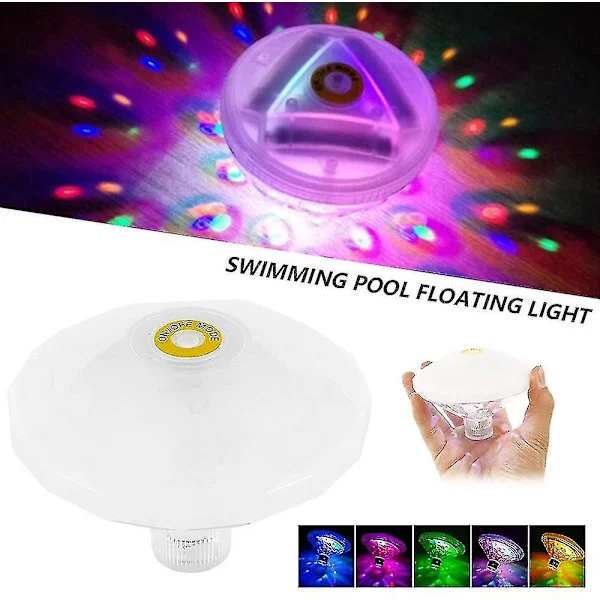 Färgförändrande flytande poolbelysning, discobadbelysning, IP68 nedsänkbar LED-belysning, LED-undervattensbelysning med 7 lägen för badrum, pool, spa,
