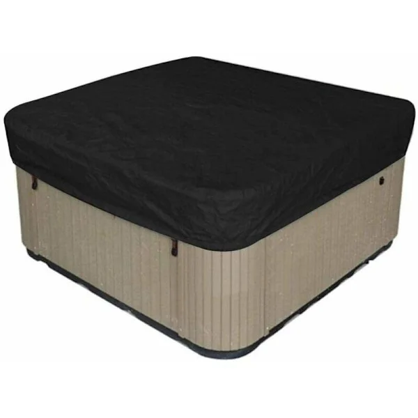 Square Pool Cover, Pool Sun Cover, Elastic Hem with Drawstring, Waterproof Spa Cover, Outdoor Pool Cover, Black, 218 x 218 x 30