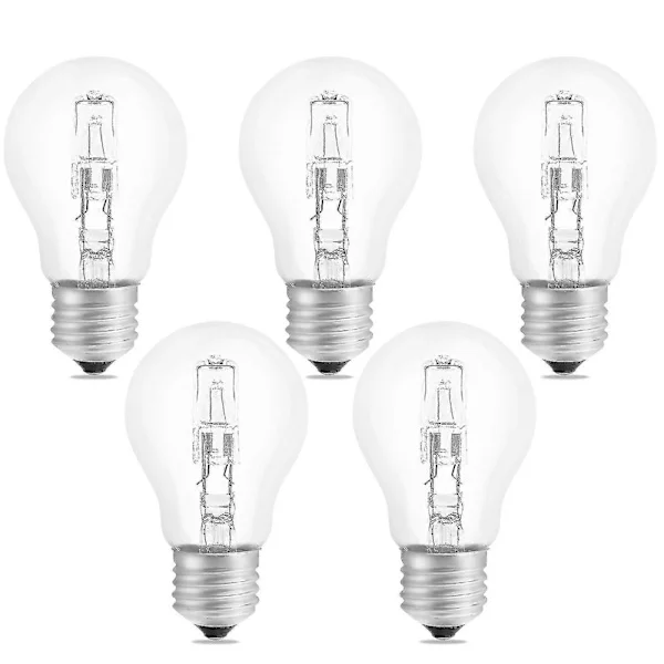 E27 A55 42W Halogen Bulb Dimmable, AC220-240V, 650lm Warm White 2700K, E27 Clear Halogen Globe Bulb for Ceiling Lamp, Desk Lamp
