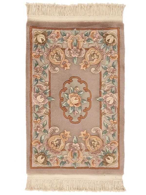 China 90 Line Rug Oriental Brown/Orange (Wool, )