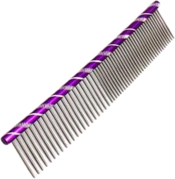 PET Grooming Comb Metal Double Row Teeth Colourful Handle Brush For Dogs Cats Fur Firm Grip| Professional Deshedding