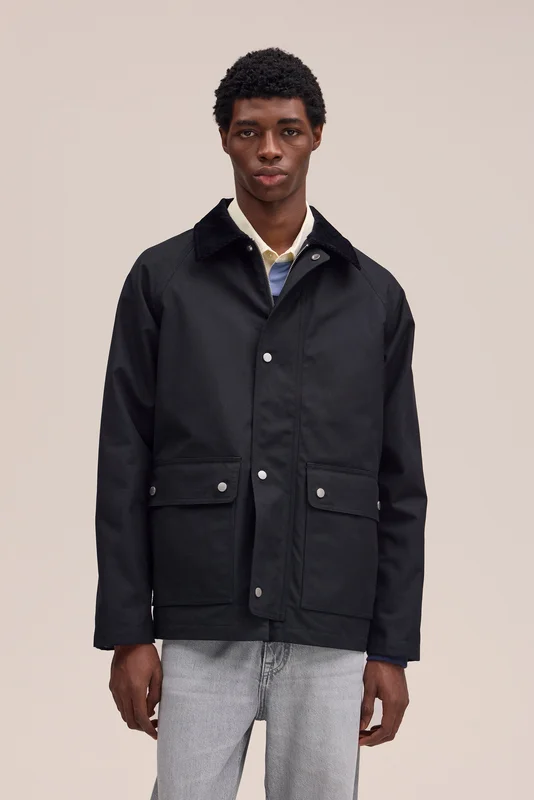 NN.07 Glenn Jacke Herren Schwarz Bio-Baumwolle