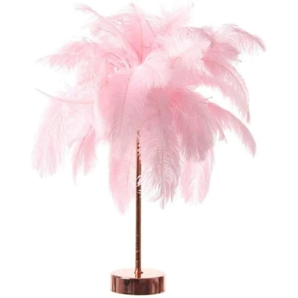 Decorative LED Lamp with Remote Control, Feather Table Lamp, Modern Bedside Lamp