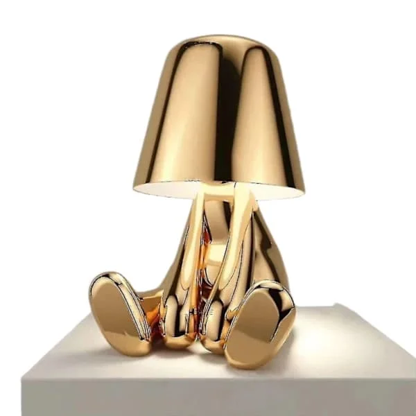 Paris_Touch Bordlampe Guld Tænker Lampe Bordlampe Trådløs Genopladelig Bærbar Dekorativ Sengelampe med USB-opladning iggb guld 1-Xin gold 1
