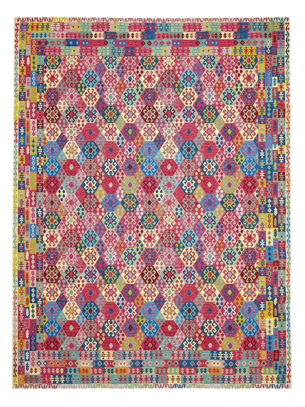 Washable Indoor/Outdoor Rug Ruva Kilim Multicolor Large Oeko-Tex