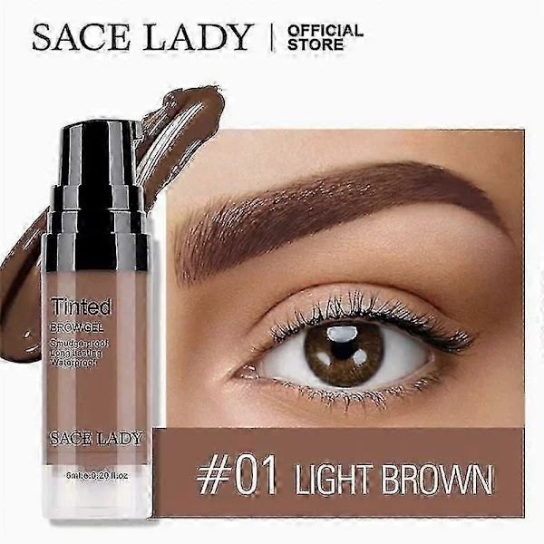 Sace Lady Waterproof Eyebrow Gel Makeup Henna Tint for Eyebrow Natural (A01 Light Brown)