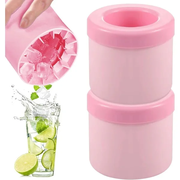 Varm isbitform med lås 2 stk Silikon Isbitmaskin Isbitformer Mini Isbit Silikon Isbitform Rosa Rosa