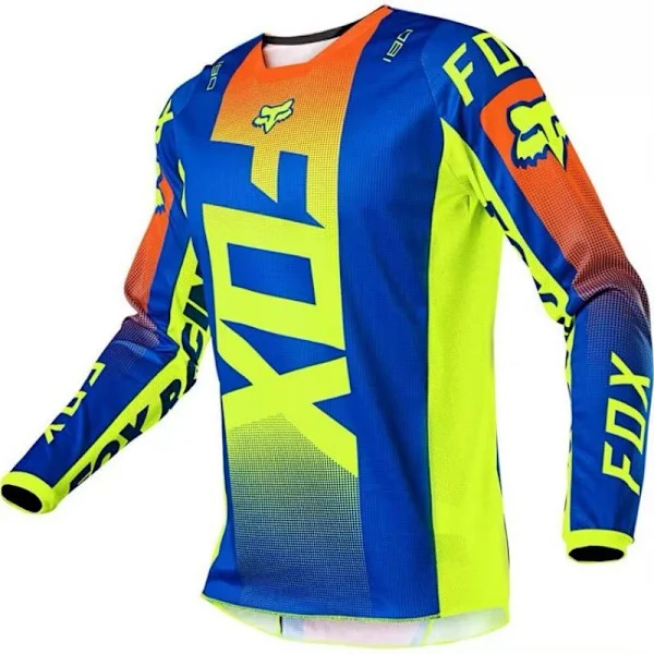 Herre FOX Retro Cykeltrøje Langærmet MTB Skjorte C-Gul Størrelse XL