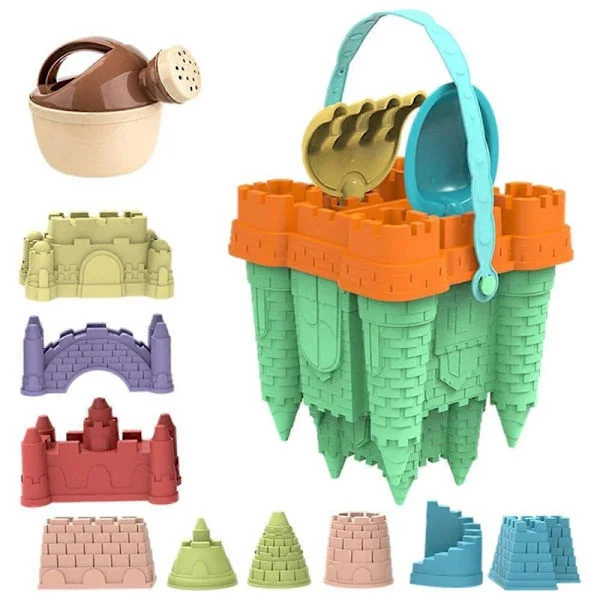 Strand Slotts Hink Lek Sand Set Leksaker Sand Scoop Barn Sommarleksaker Sandleksaker Sandlåda för Barn Utomhus Familj