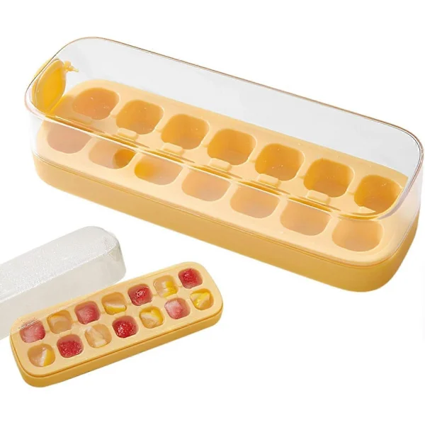 Ice Cube Molds for Refrigerator, Small Ice Cube Container, Ice Trays with Clear Lid (FMY)