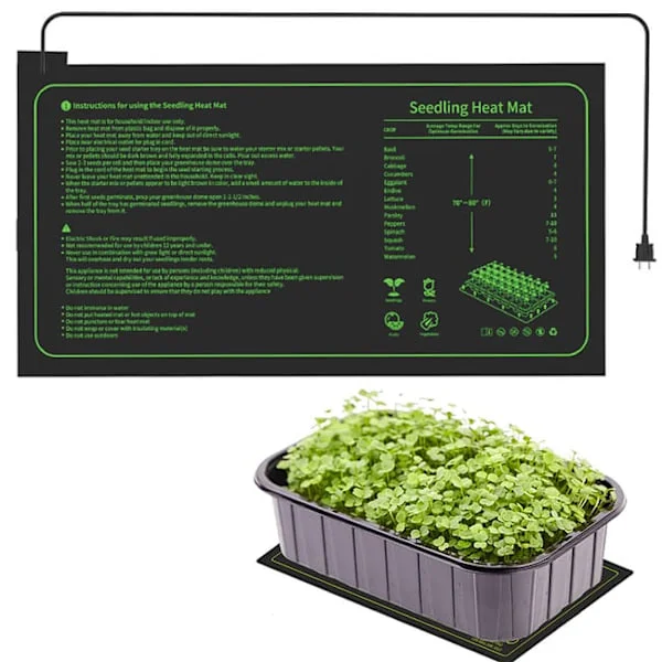Lämpömatto kasveille 25×52 cm, vedenpitävä eristetty matto, 20W taimien lämpömatto, kasvien lämmitys hydroponiseen viljelyyn, energiatehokas