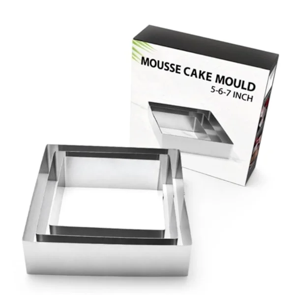 Square Cake Pans 3-pack Silver