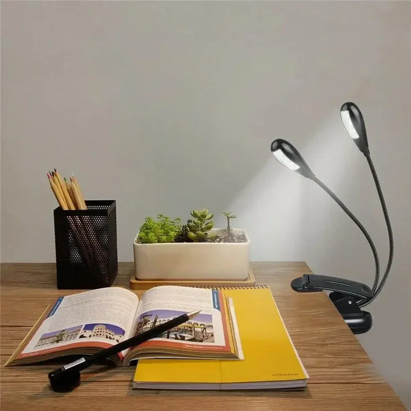 AliExpress - Lampe LED à clipser pour pupitre de musique, alimentée par piles AAA et USB, lampe de lecture au lit, recyclable à 4 luminosités, idéale 