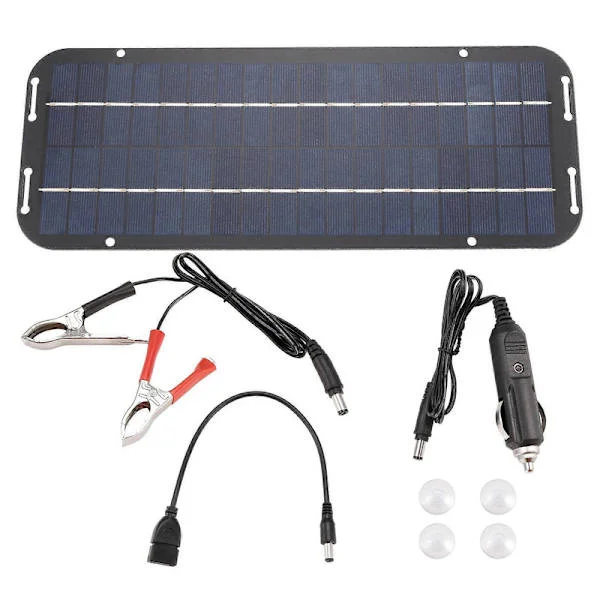 12V 60W Solcellepaneler Lader Bil Motorsykkel Scooter Bærbar Solcellepanel Billader Batteri Effektivt Vedlikehold